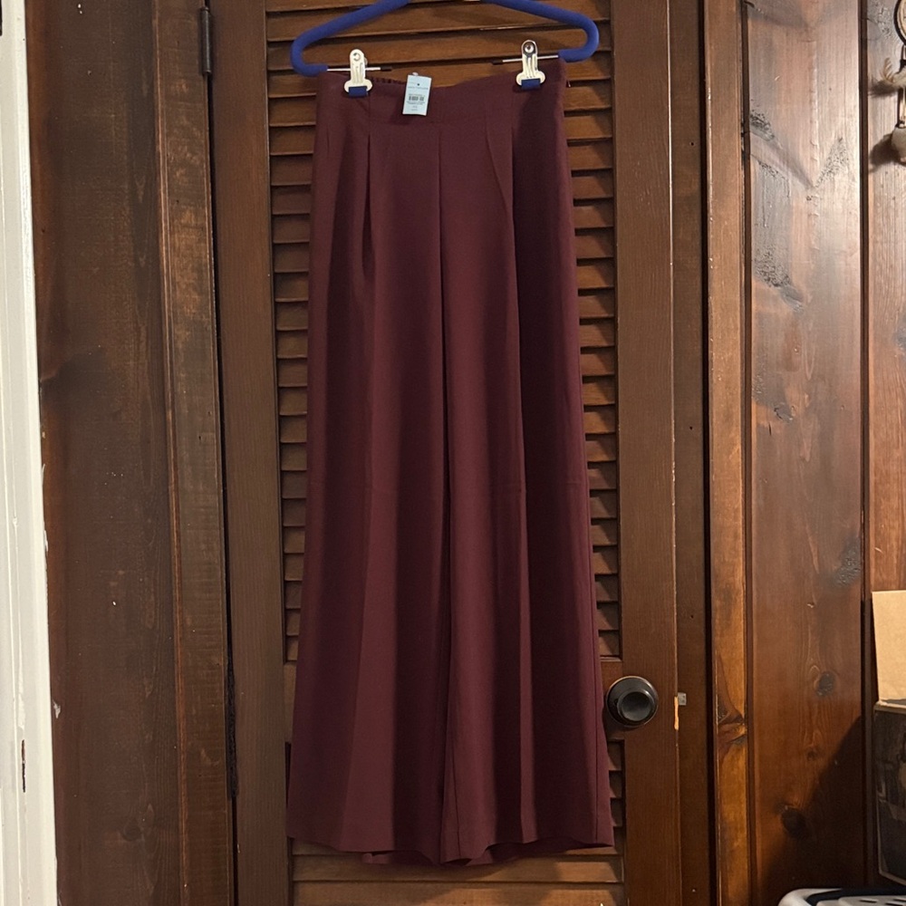 Ann Taylor Deep Red Flowy Dress Pants